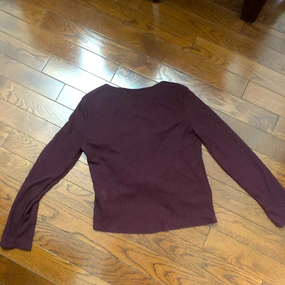 Women’s Burgundy Long Sleeve Shirt - Picture 3 of 3